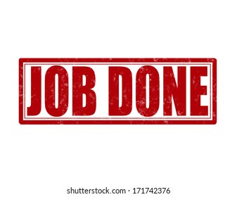 Stamp with text job done inside, vector illustration