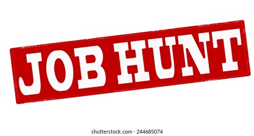 Stamp with text job hunt inside, vector illustration
