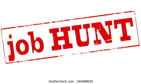 Stamp with text job hunt inside, vector illustration