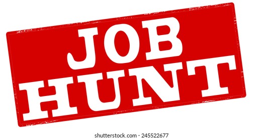 Stamp with text job hunt inside, vector illustration
