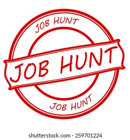 Stamp with text job hunt inside, vector illustration