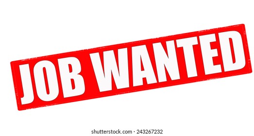 Stamp with text job wanted inside, vector illustration
