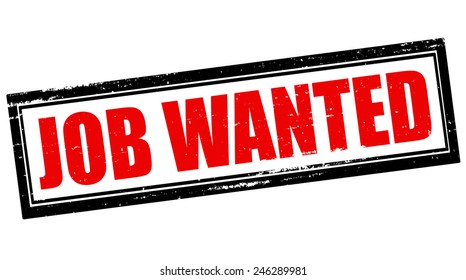 Stamp with text job wanted inside, vector illustration