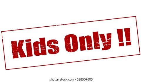 Stamp with text kids only inside, vector illustration