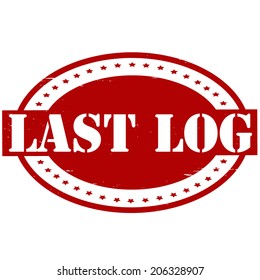 Stamp with text last log inside, vector illustration