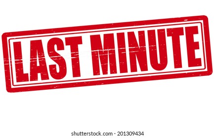 Stamp with text last minute inside, vector illustration