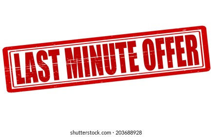 Stamp with text last minute offer inside, vector illustration
