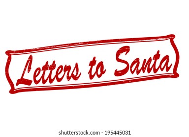 Stamp with text letters to Santa inside, vector illustration
