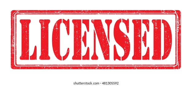stamp with text "licensed" isolated on white background. Vector illustration.