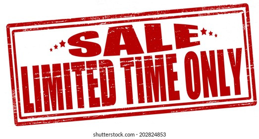Stamp with text limited time only inside, vector illustration