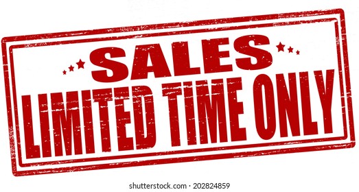 Stamp with text limited time only inside, vector illustration