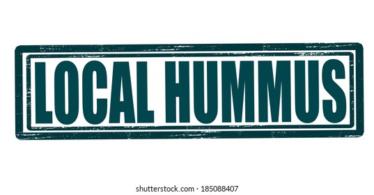 Stamp with text local hummus inside, vector illustration