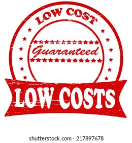 Stamp with text low cost inside, vector illustration