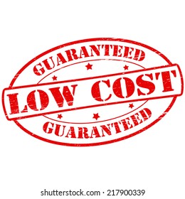 Stamp with text low cost inside, vector illustration