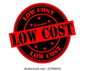 Stamp with text low cost inside, vector illustration