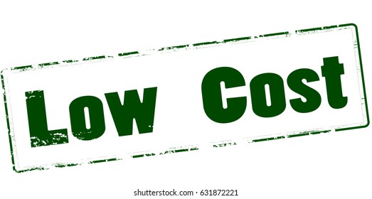 Stamp with text low cost inside, vector illustration