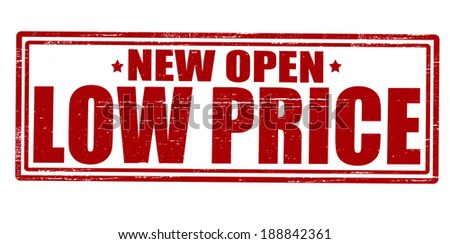 Stamp with text low price inside, vector illustration