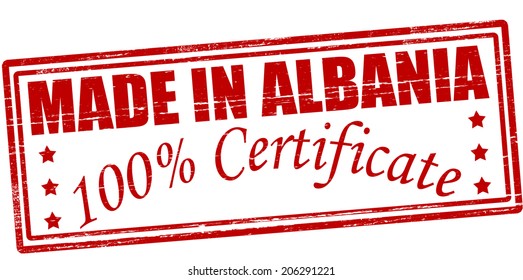Stamp with text made in Albania inside, vector illustration