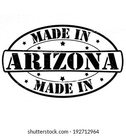 Stamp with text made in Arizona inside, vector illustration