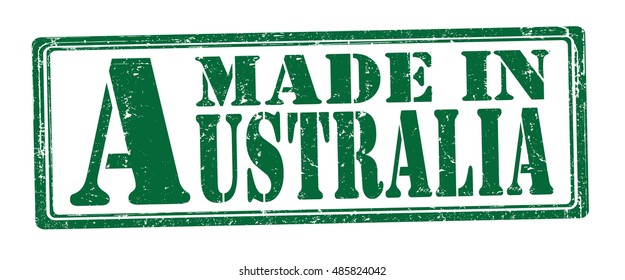 stamp with text "made in Australia" isolated on white background. Vector illustration