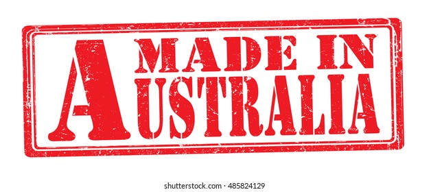 stamp with text "made in Australia" isolated on white background. Vector illustration