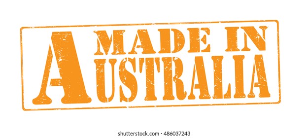 stamp with text "made in Australia" isolated on white background. Vector illustration