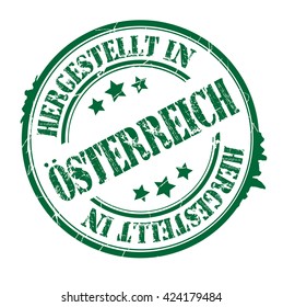 stamp with text "Made in Austria" isolated on white background. Vector illustration