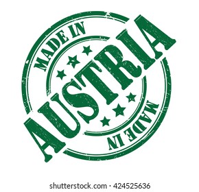stamp with text "Made in Austria" isolated on white background. Vector illustration