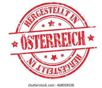 stamp with text "Made in Austria" isolated on white background. Vector illustration