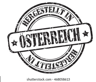 stamp with text "Made in Austria" isolated on white background. Vector illustration
