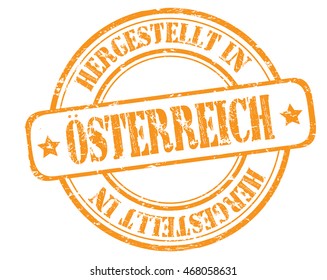 stamp with text "Made in Austria" isolated on white background. Vector illustration