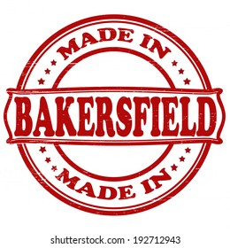 Stamp with text made in Bakersfield inside, vector illustration