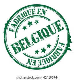 stamp with text "Made in Belgium" isolated on white background. Vector illustration