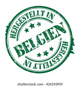 stamp with text "Made in Belgium" isolated on white background. Vector illustration