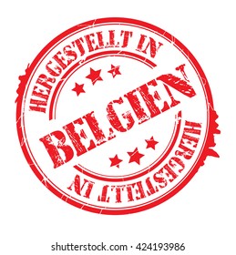 stamp with text "Made in Belgium" isolated on white background. Vector illustration