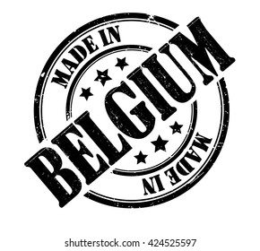 stamp with text "Made in Belgium" isolated on white background. Vector illustration