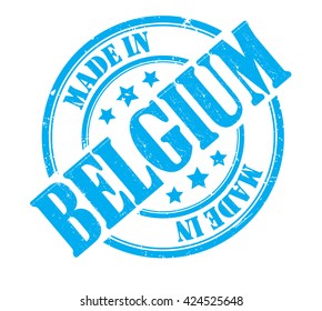 stamp with text "Made in Belgium" isolated on white background. Vector illustration