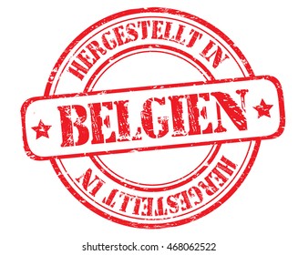 stamp with text "Made in Belgium" isolated on white background. Vector illustration