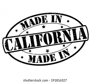 Stamp with text made in California inside, vector illustration