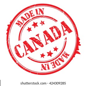 stamp with text "Made in Canada" isolated on white background. Vector illustration