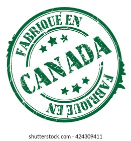 stamp with text "Made in Canada" isolated on white background. Vector illustration
