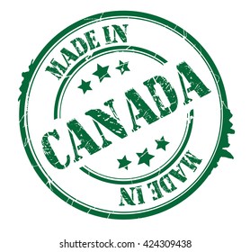stamp with text "Made in Canada" isolated on white background. Vector illustration