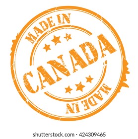 stamp with text "Made in Canada" isolated on white background. Vector illustration