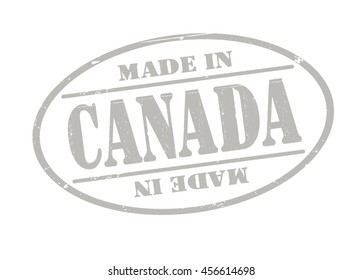 stamp with text "Made in Canada" isolated on white background. Vector illustration