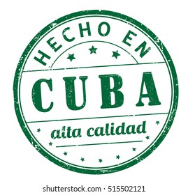 stamp with text "Made in Cuba, high quality" isolated on white background. Vector illustration