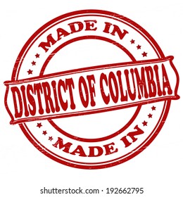 Stamp with text made in District of Columbia inside, vector illustration