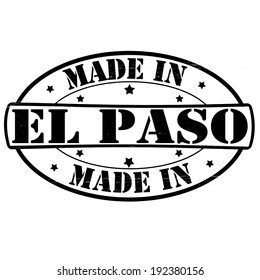 Stamp with text made in El Pa so inside, vector illustration