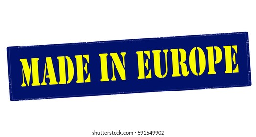 Stamp with text made in Europe inside, vector illustration