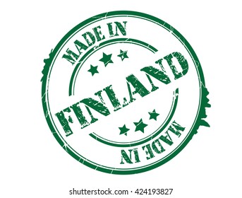 stamp with text "Made in Finland" isolated on white background. Vector illustration