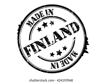 stamp with text "Made in Finland" isolated on white background. Vector illustration